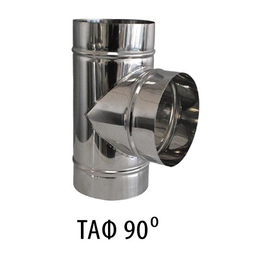 Ανοξείδωτο ΤΑΦ μονού τοιχώματος με τάπα - Διατομή Ø350 - 90 μοίρες. Ανοξείδωτο αντιμαγνητικό χάλυβα (INOX) πάχους 0,40mm