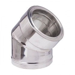 Γωνία καμινάδας 45ο inox Φ130-180 