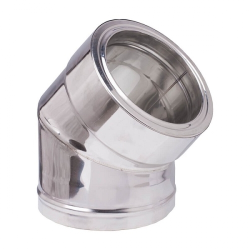 Γωνία καμινάδας 45ο inox Φ100-150 Γωνία καμινάδας 45ο inox Φ100-150