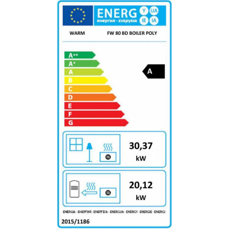 Warm FW 80 BD BOILER POLY - Ενεργειακό τζάκι καλοριφέρ (νερού) 30kw