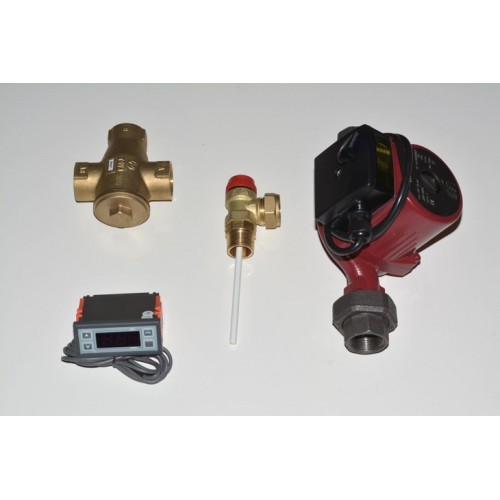 Basic components of open expansion vessel connection kit of boiler fireplaces