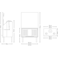 Warm FW 100 D Ίσιο - Ενεργειακό Τζάκι Αερόθερμο  -  24kw 