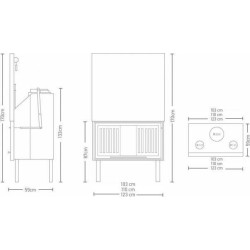 Warm FW 123 D Ίσιο - Ενεργειακό Τζάκι Αερόθερμο  -  24kw 